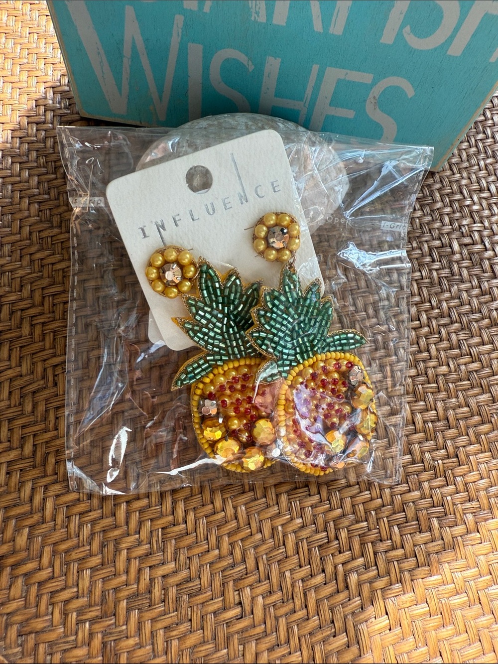 Beaded Yellow Pineapple Drop Earrings - Women Jewelry - Picture 7 of 7